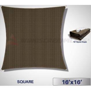 Brown Sun Shade Sail Square Canopy X100835