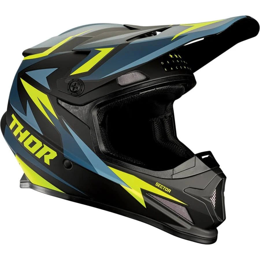 Blue/Acid Offroad Helmet J317