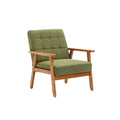 Green Mid-Century Modern Accent Chair with Solid Wood Armrest and Feet N746640
