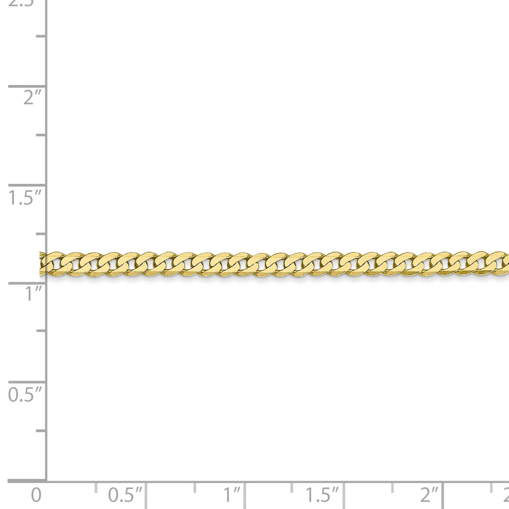 10 Karat Yellow Gold Flat Beveled Curb Chain W41387
