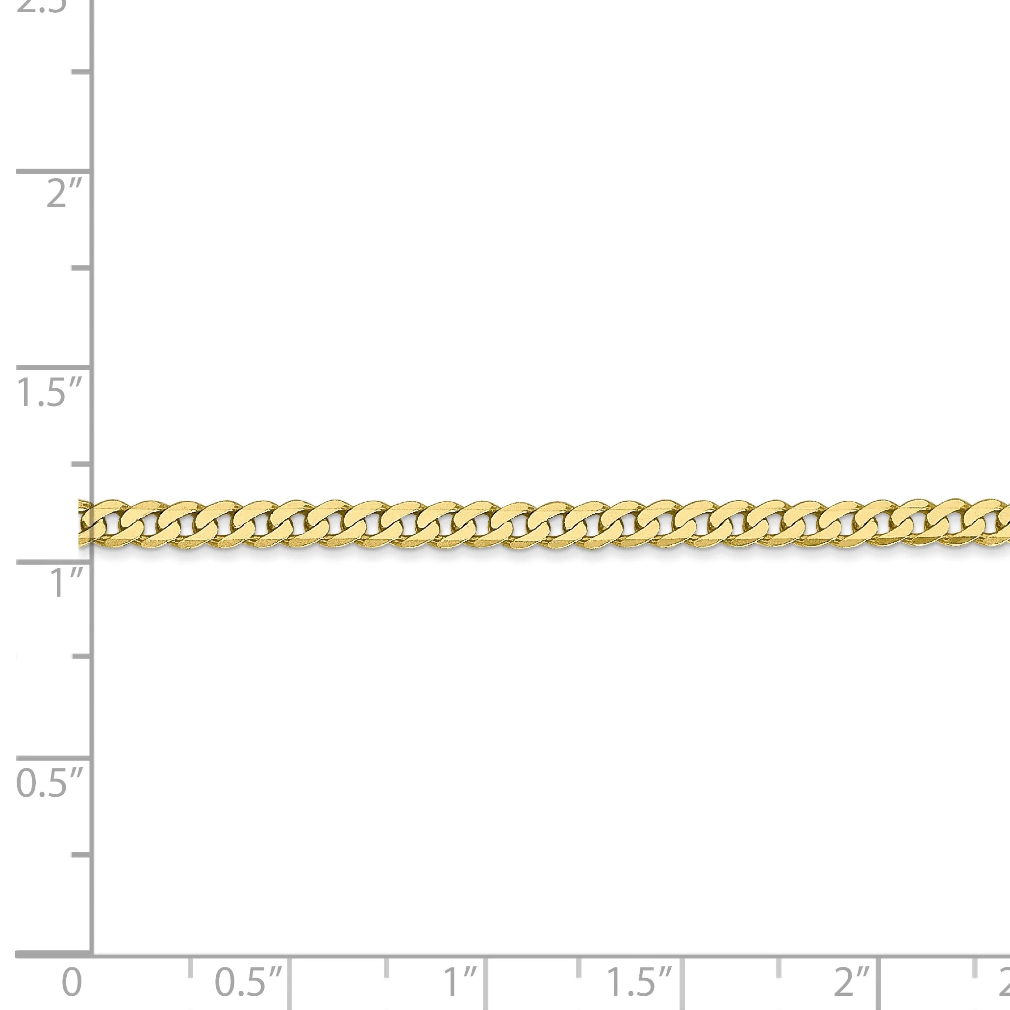 10 Karat Yellow Gold Flat Beveled Curb Chain W41387