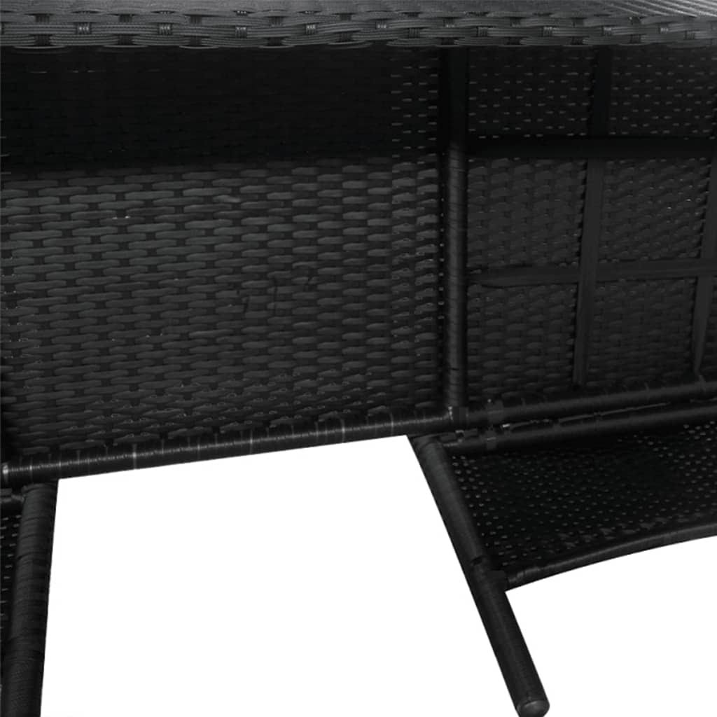 Brown Poly Rattan 2-Seater Garden Sofa with Tea Table U683389