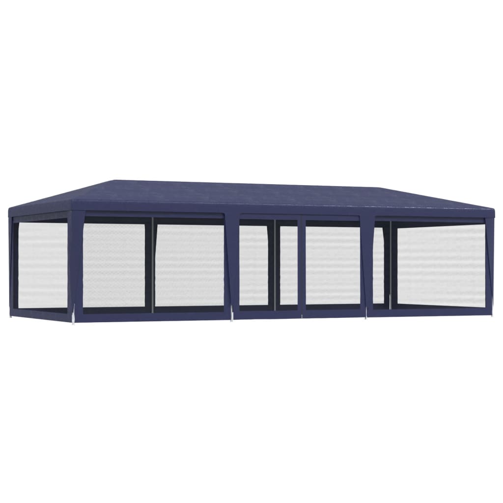 Blue 29.5'x13.1' HDPE Party Tent with 8 Mesh Sidewalls C327