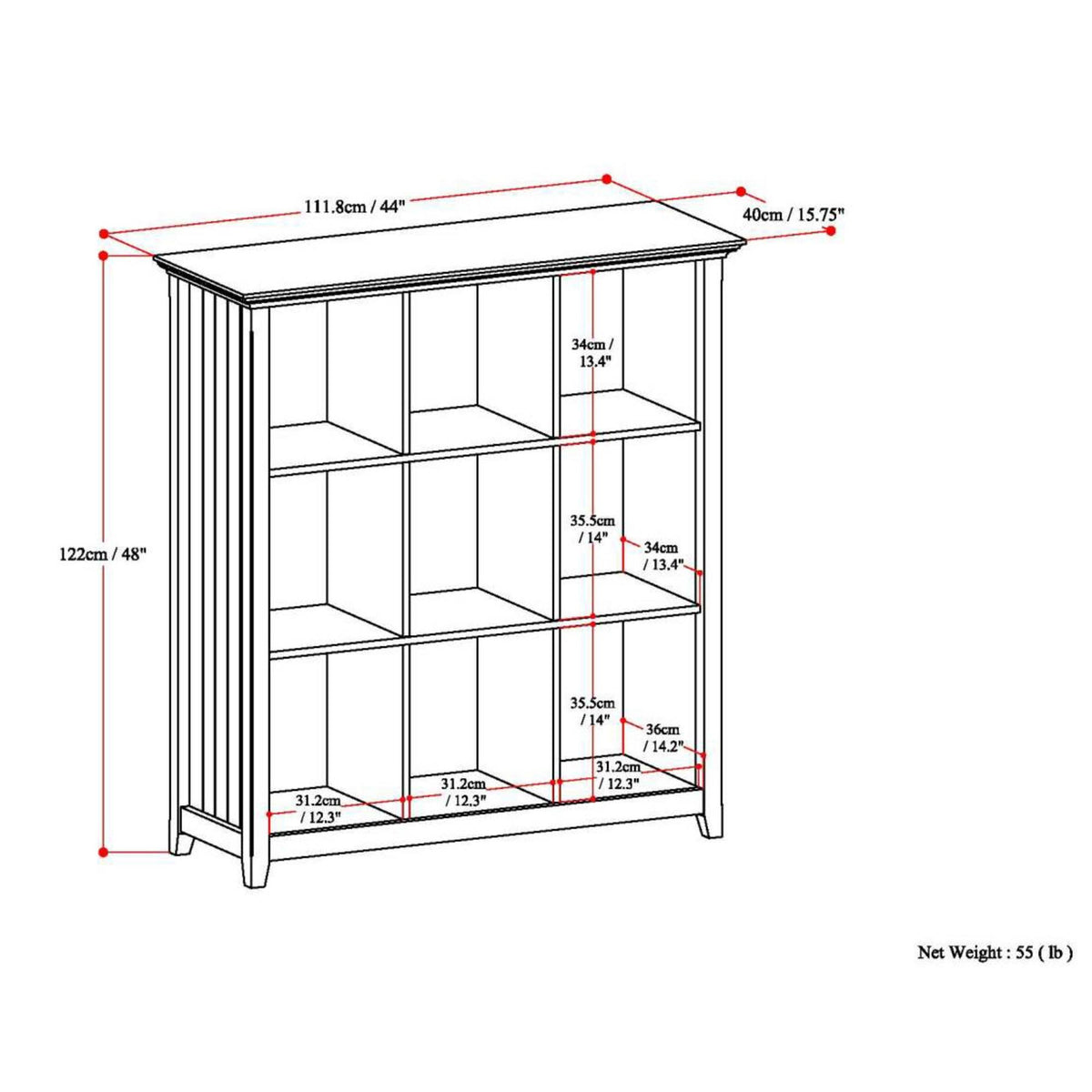 9 Cube Bookcase and Storage Unit Black T870165