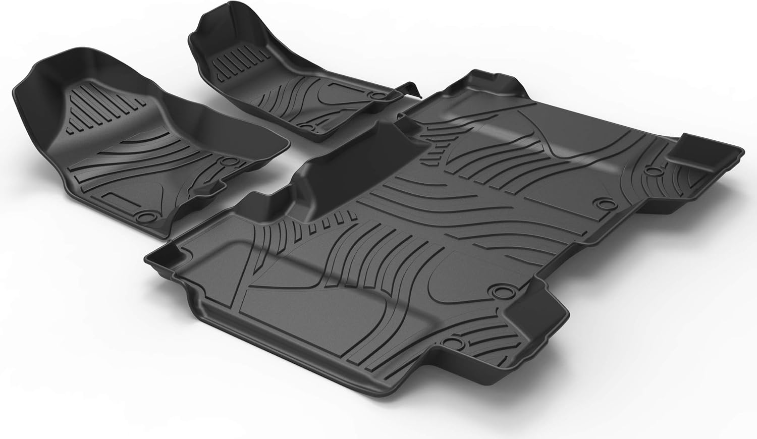 Black TPE Car Floor Mats Custom Full Set for Dodge Ram 1500 Crew Cab R3973