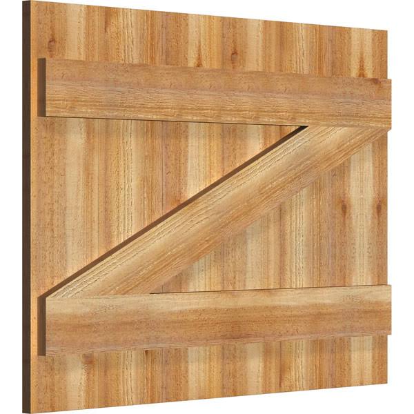 Rough Sawn Western Red Cedar Board-n-Batten Shutters with Z-Bar V3874