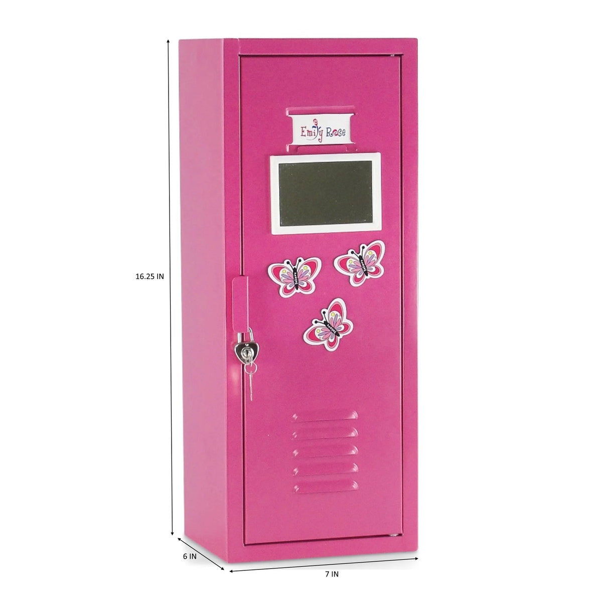 18" Doll Bright Pink Locker with 5 Doll Clothes Hangers C878617