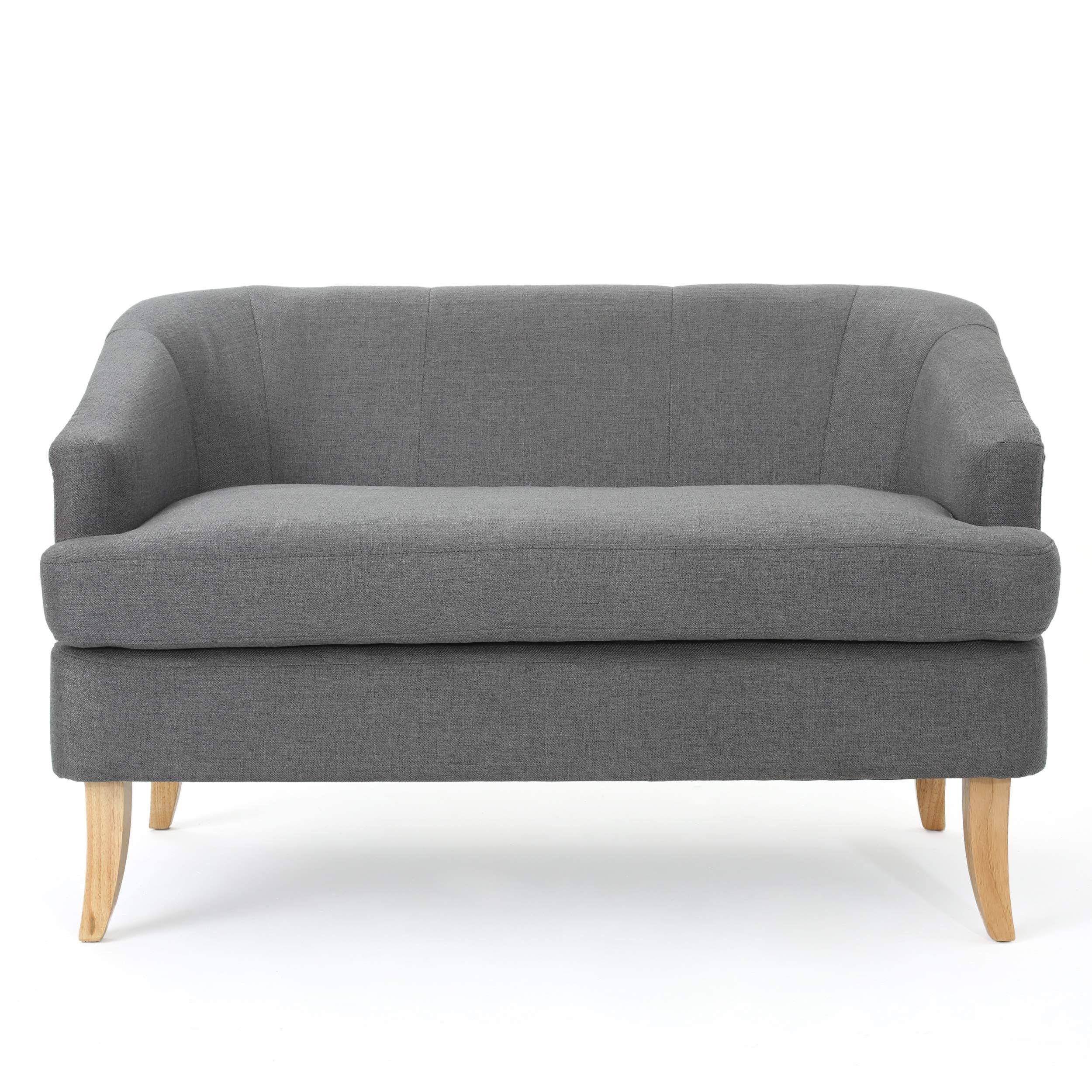 Dark Grey Fabric Loveseat Y73744