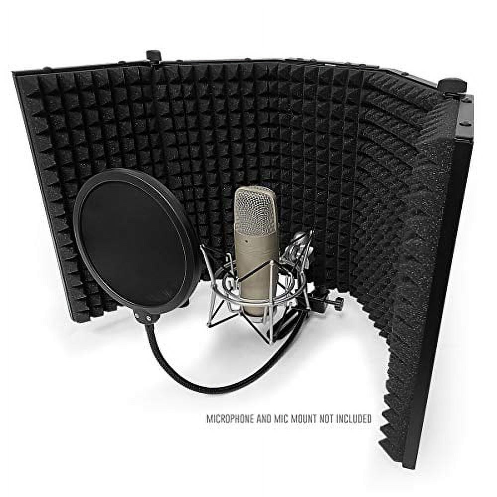 Half Dome Vented Recording Isolation Shield with Desktop Standing Knobs and Microphone Windpop Blocker K39689