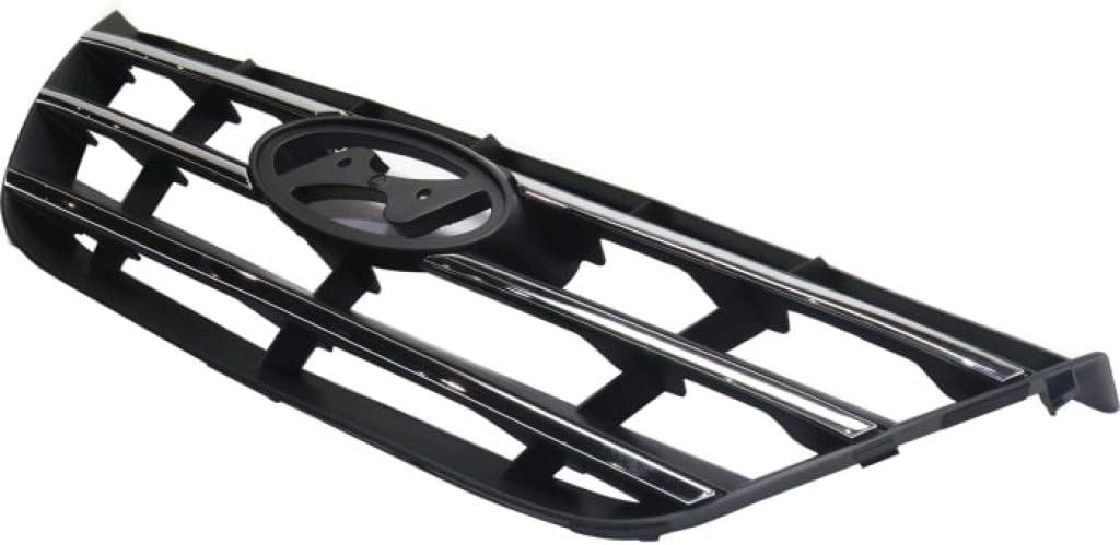 Chrome Shell & Insert Painted Black Plastic Grille Assembly H49603