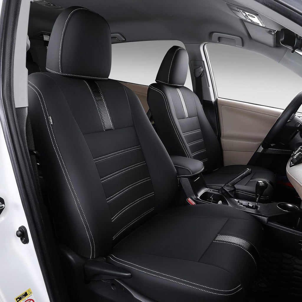 PU Leather Car Seat Covers for 2013-2018 RAV4, Black+Red A7250