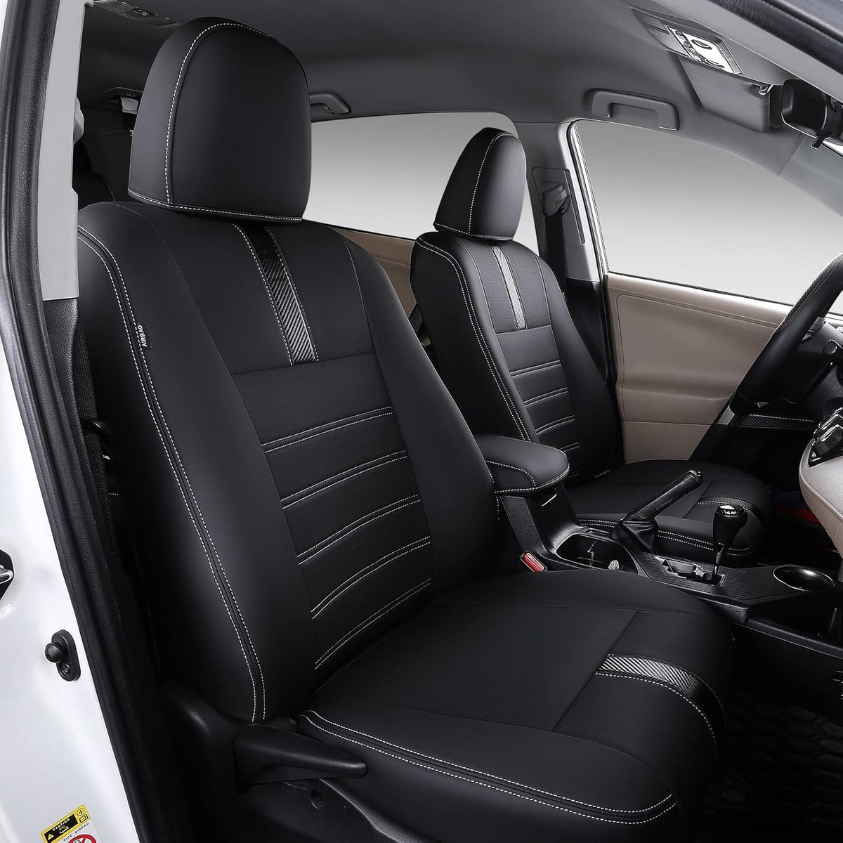 PU Leather Car Seat Covers for 2013-2018 RAV4, Black+Red A7250