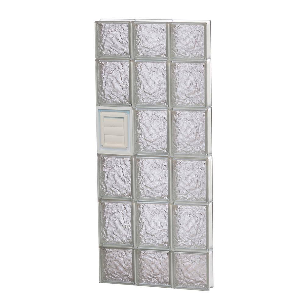 Ice Glass Pattern Frameless Replacement Glass Block Window Q2659