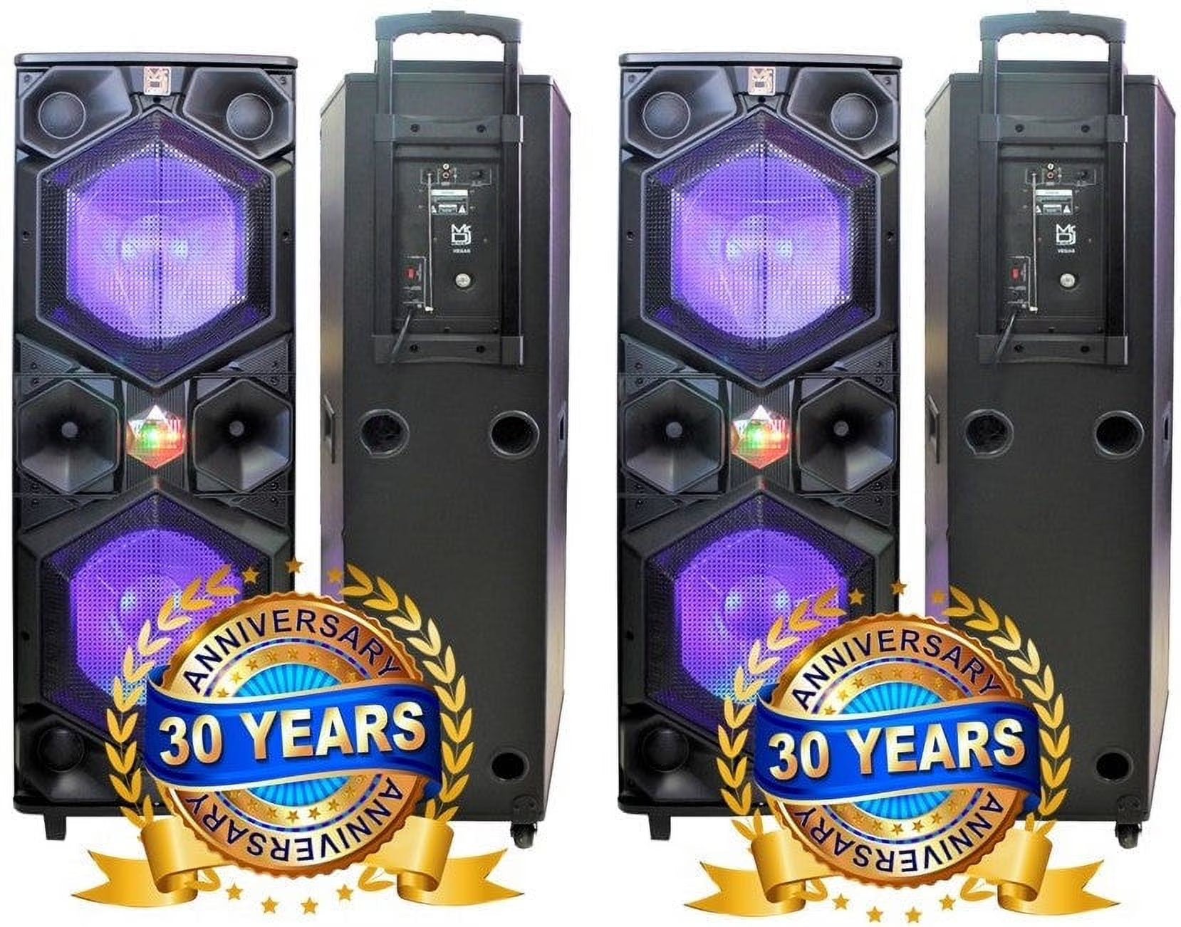 Dual 15" 3-Way Full-Range Powered DJ PA Bluetooth Loudspeaker A831115