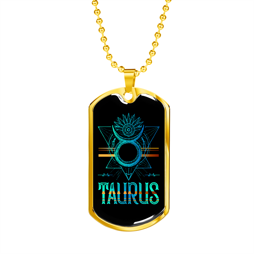 Stainless Steel or 18k Gold Zodiac Necklace with 24" Chain V8761