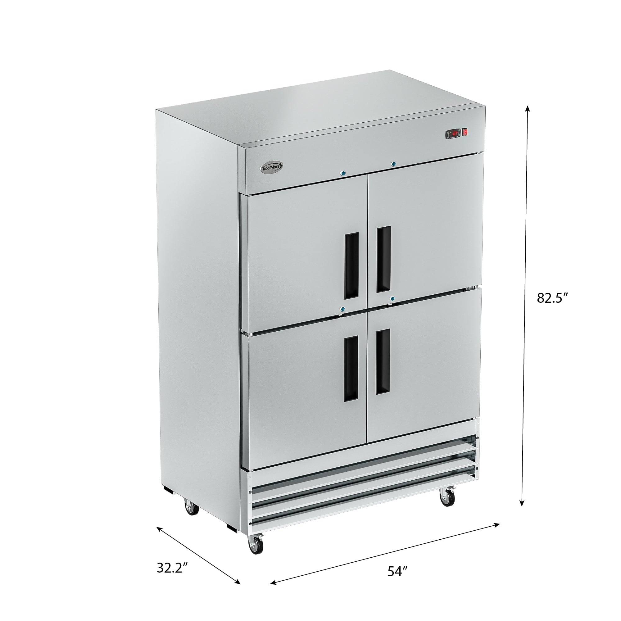 54 in. Commercial Stainless Steel Solid Half Door Reach-In Freezer, 47 cu. ft. R45758