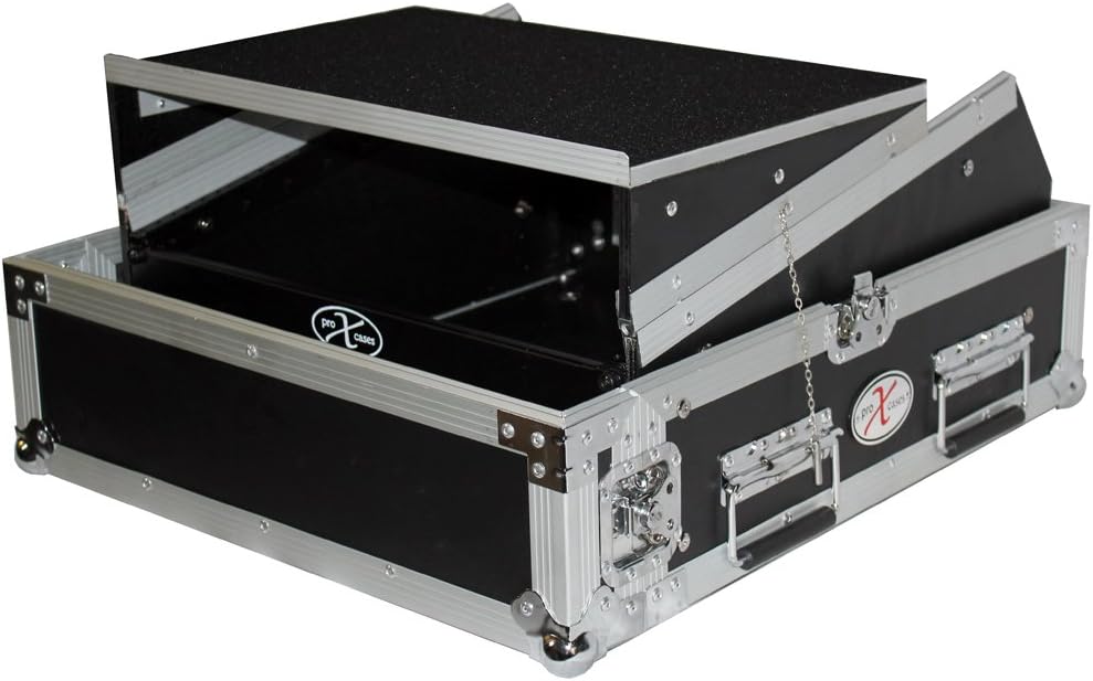2 Space 10U Slant DJ Mixer Combo Rack with Sliding Laptop Shelf M39042