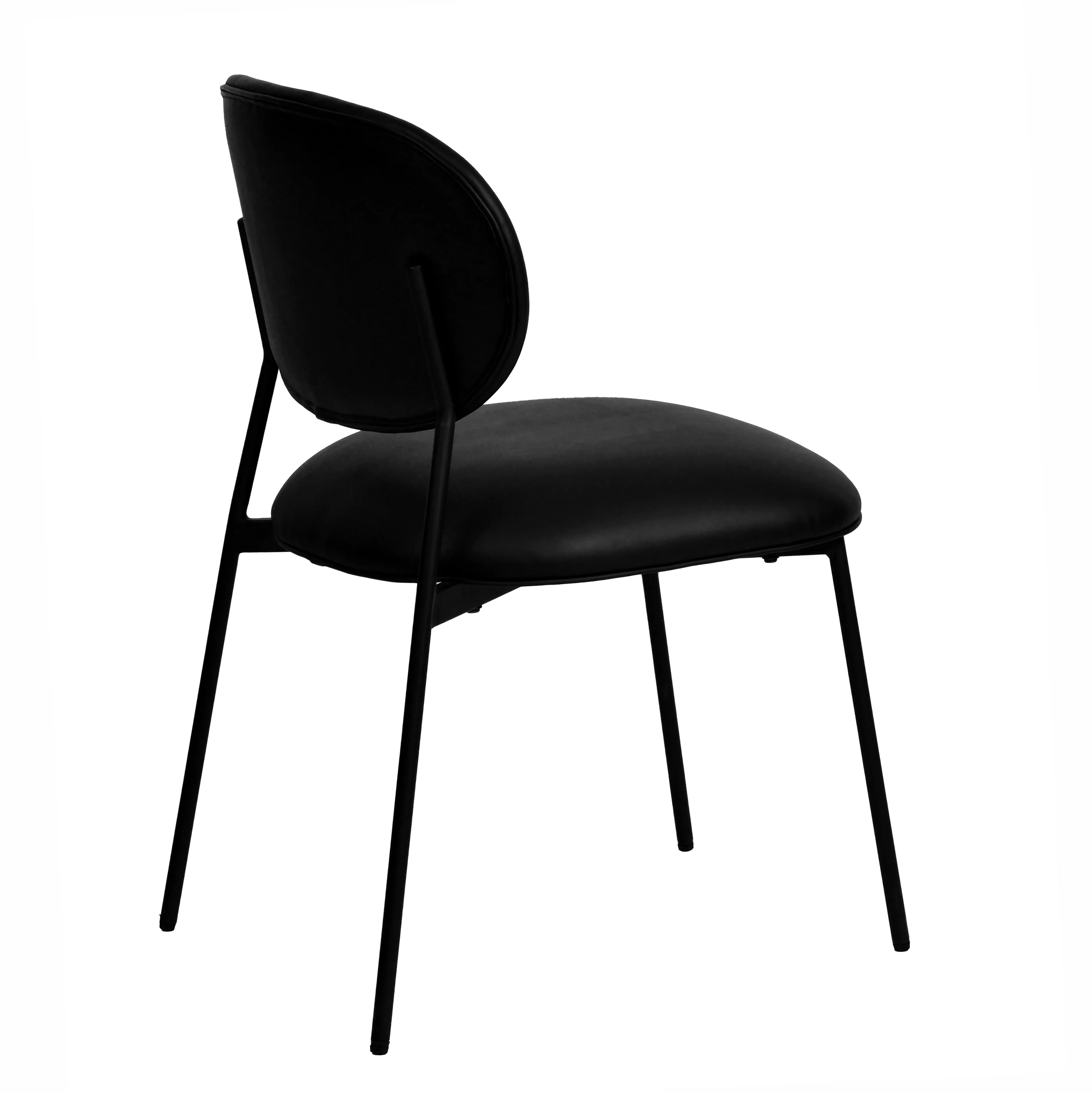 Black Vegan Leather Stackable Dining Chair Set of 2 X965493