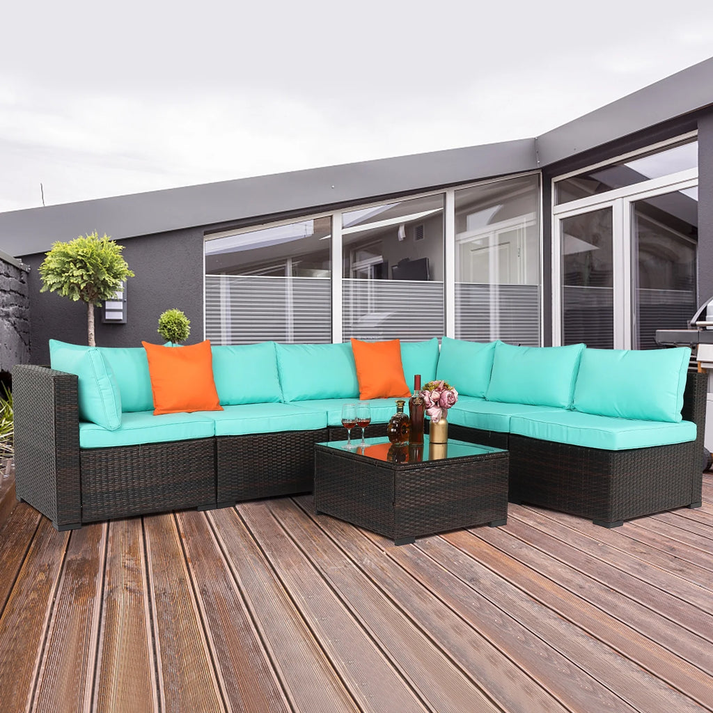 7PCS Rattan Patio Furniture T356981