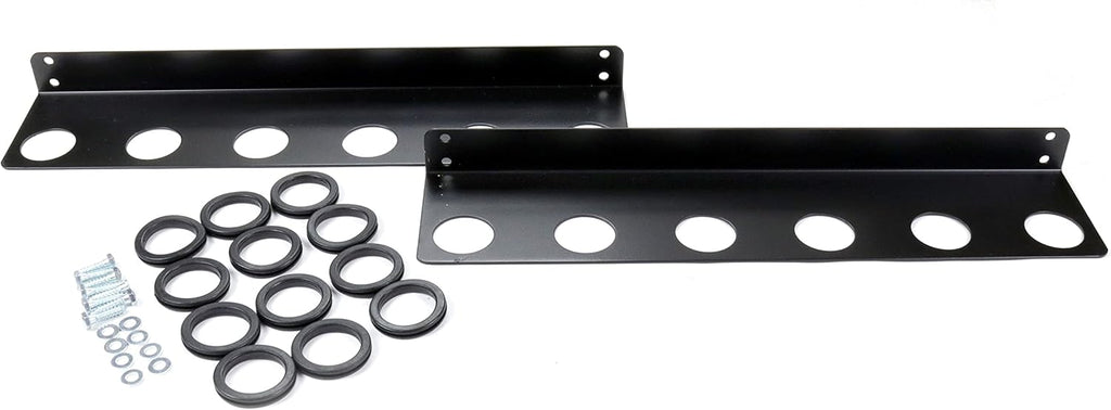 Black Powder Coated Steel Wall Mounted Tool Rack Pack of 2 W2551