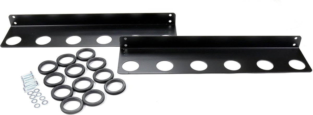 Black Powder Coated Steel Wall Mounted Tool Rack Pack of 2 W2551