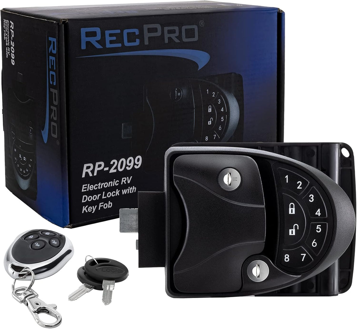 RV Keyless Entry Door Lock with Deadbolt and Integrated Keypad M9081