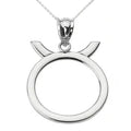 10K White Gold Taurus Zodiac Pendant Necklace U404