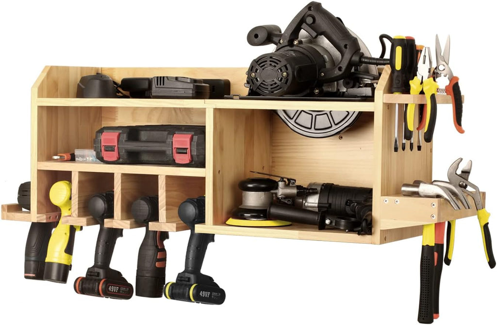 Power Tool Organizer Wall Mount, Drill Holder Storage with 5 Tool Slots R335246