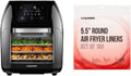 Black Digital Air Fryer with Rotisserie, 100 Pack Disposable Parchment Paper Liners Z611496