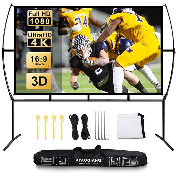 120 Inch Foldable Portable Projector Screen with Stand V97117