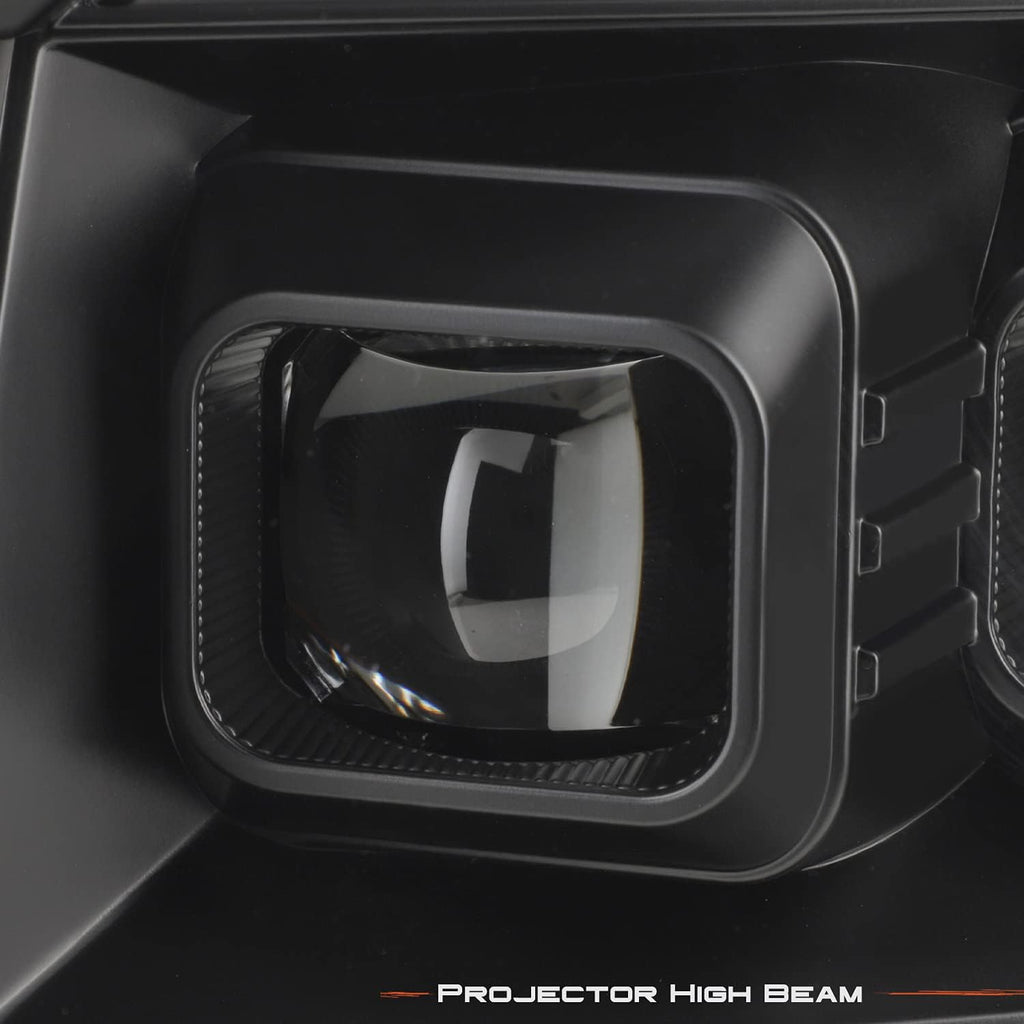 Black Projector Beam Headlights Pair H7143