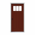 34 in. x 80 in. Red Painted Steel Prehung Front Door A670420