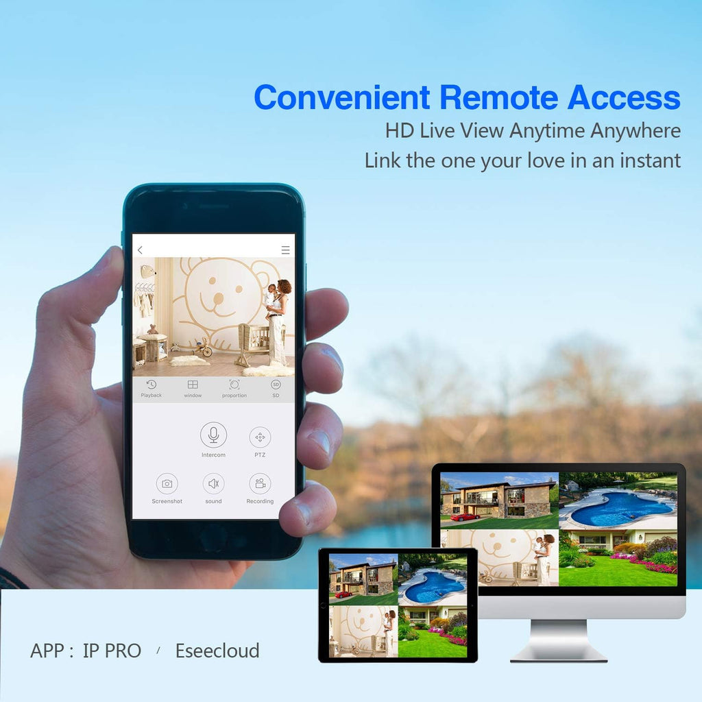 15.6 IPS Monitor 4PCS 3MP Camera Wireless Security Camera System with 2TB HDD X3185