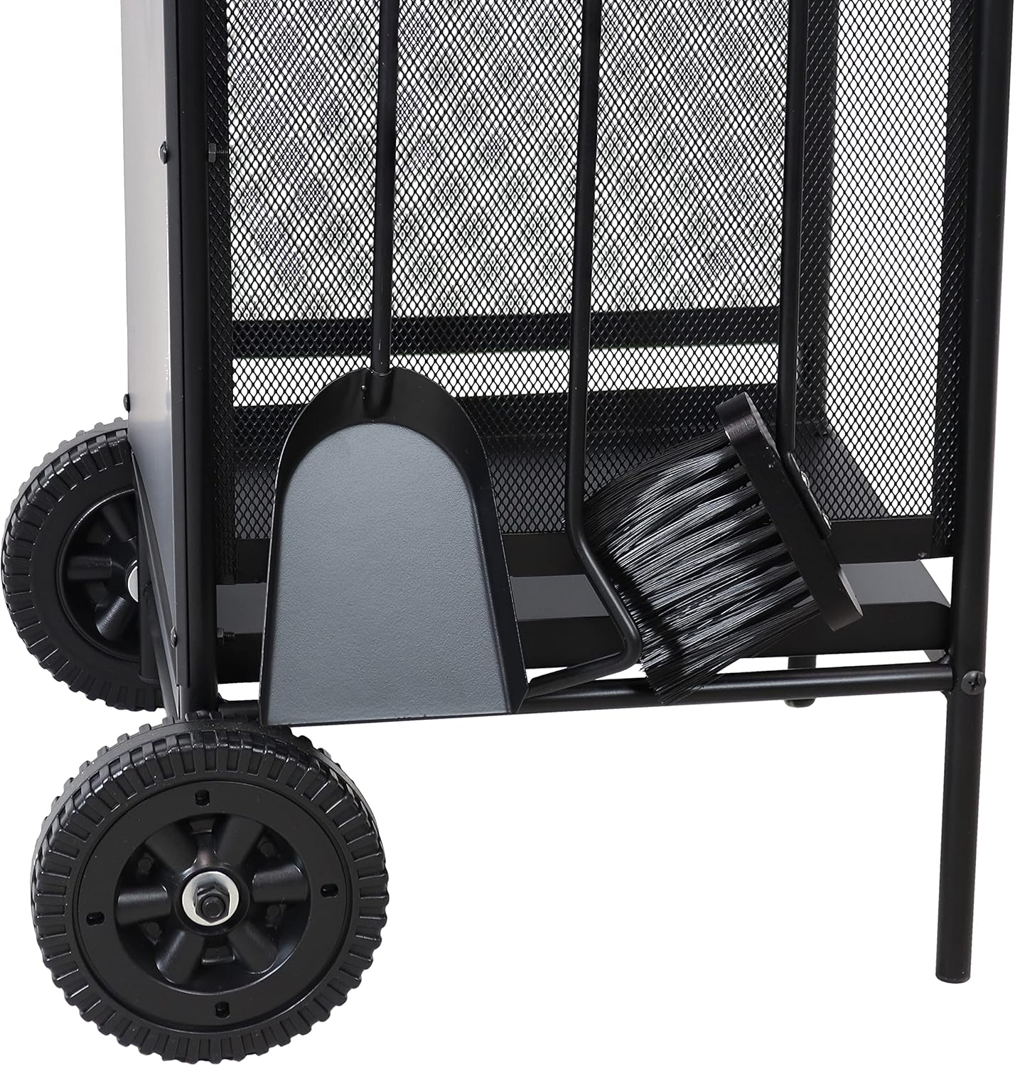 Wrought Iron Firewood Rack with Poker, Shovel and Brush Tools P462