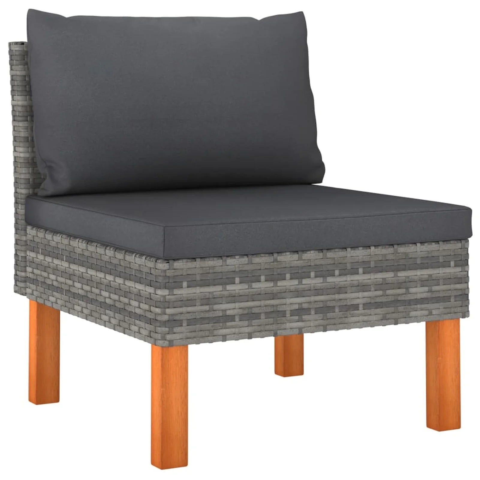 4 Piece Poly Rattan Garden Set with Cushions Gray W8085