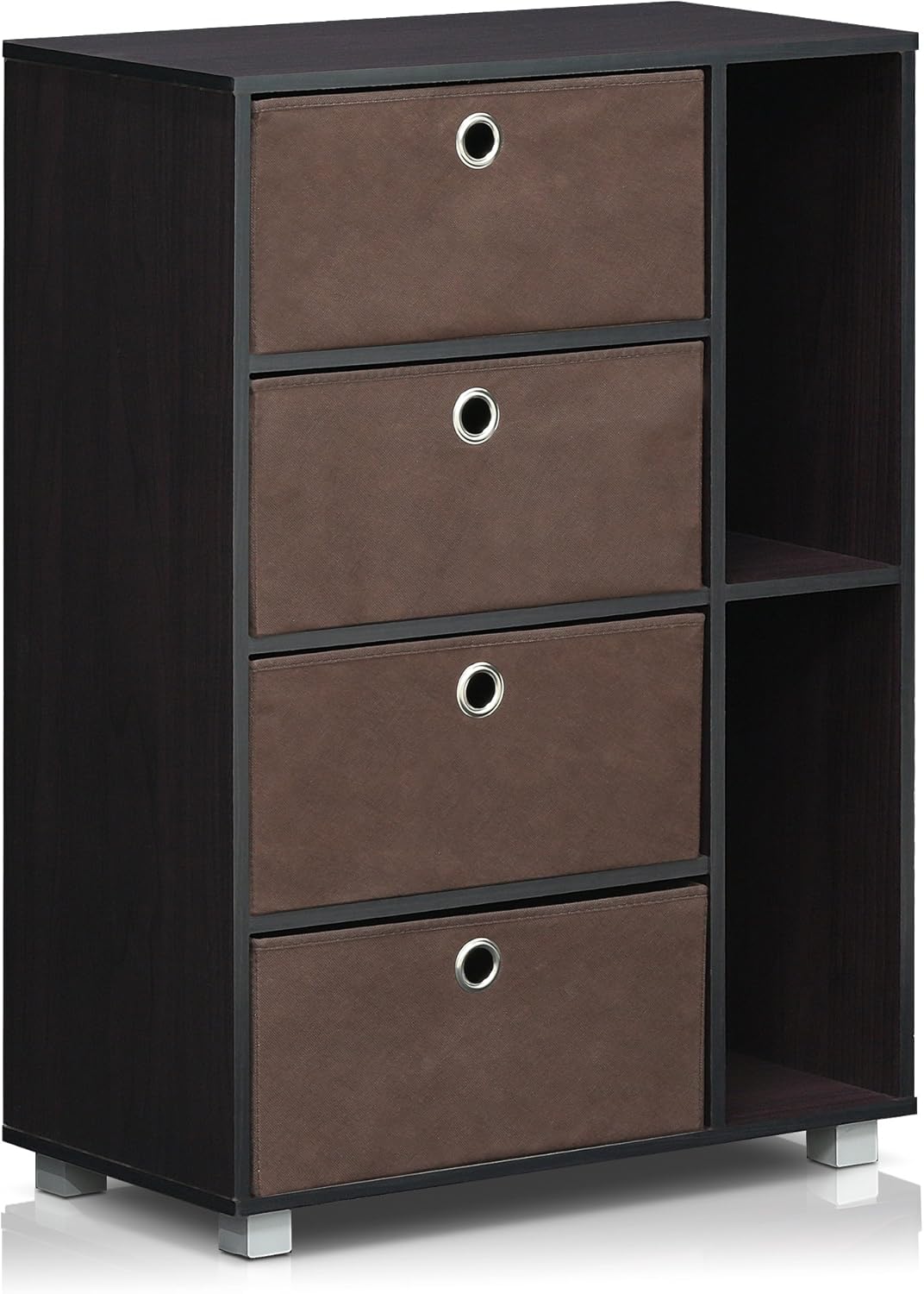 Espresso/Brown 4 Bin Drawers Storage Cabinet Pack of 2 G89366