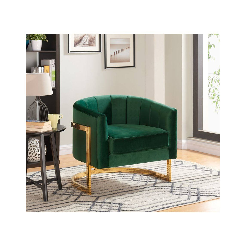Green Velvet Accent Chair Q915