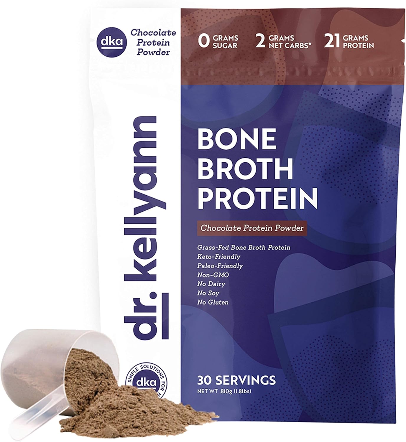 Vanilla Grass Fed Hydrolyzed Collagen Protein Powder, 21g Protein, 30 Servings, Pack of 2 M9899