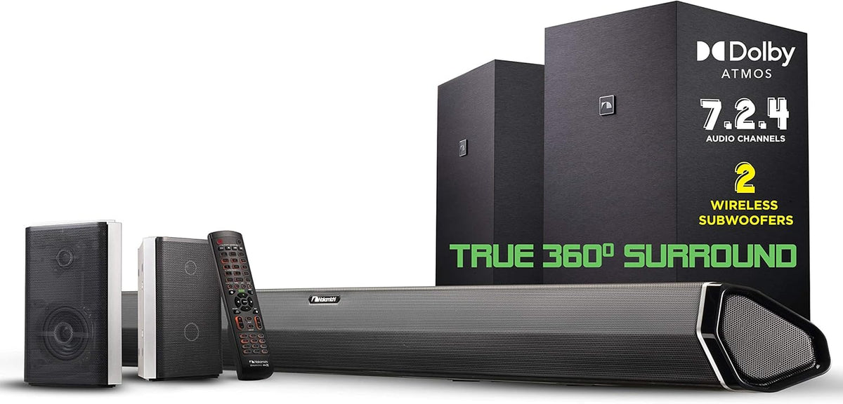 7.1.4 Channel 600W Soundbar with 8" Wireless Subwoofer and 2 Rear Surround Speakers I44028