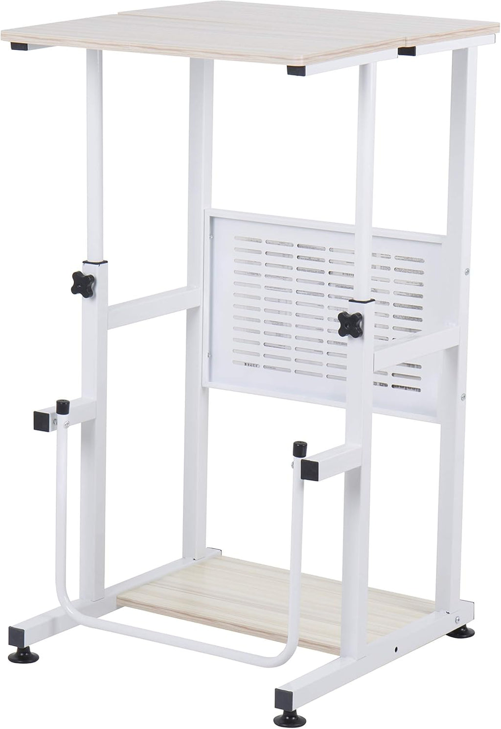 Oak Height Adjustable Standing Desk with Carpet Wheels H973656