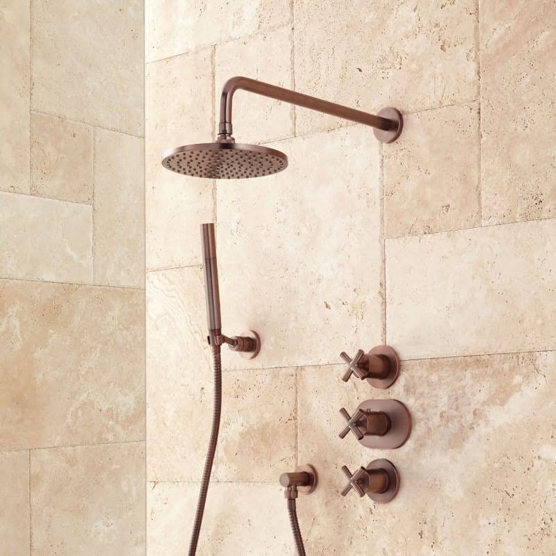 Thermostatic Shower System with Rainfall Shower Head and Hand Shower Y968005