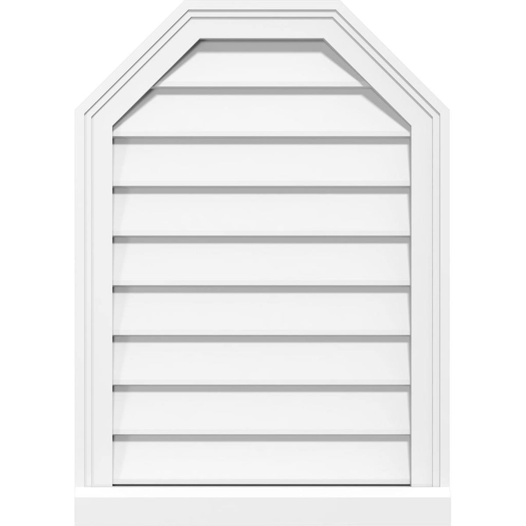 16x22W x 40x22H Octagonal Top Surface Mount PVC Gable Vent Y418859