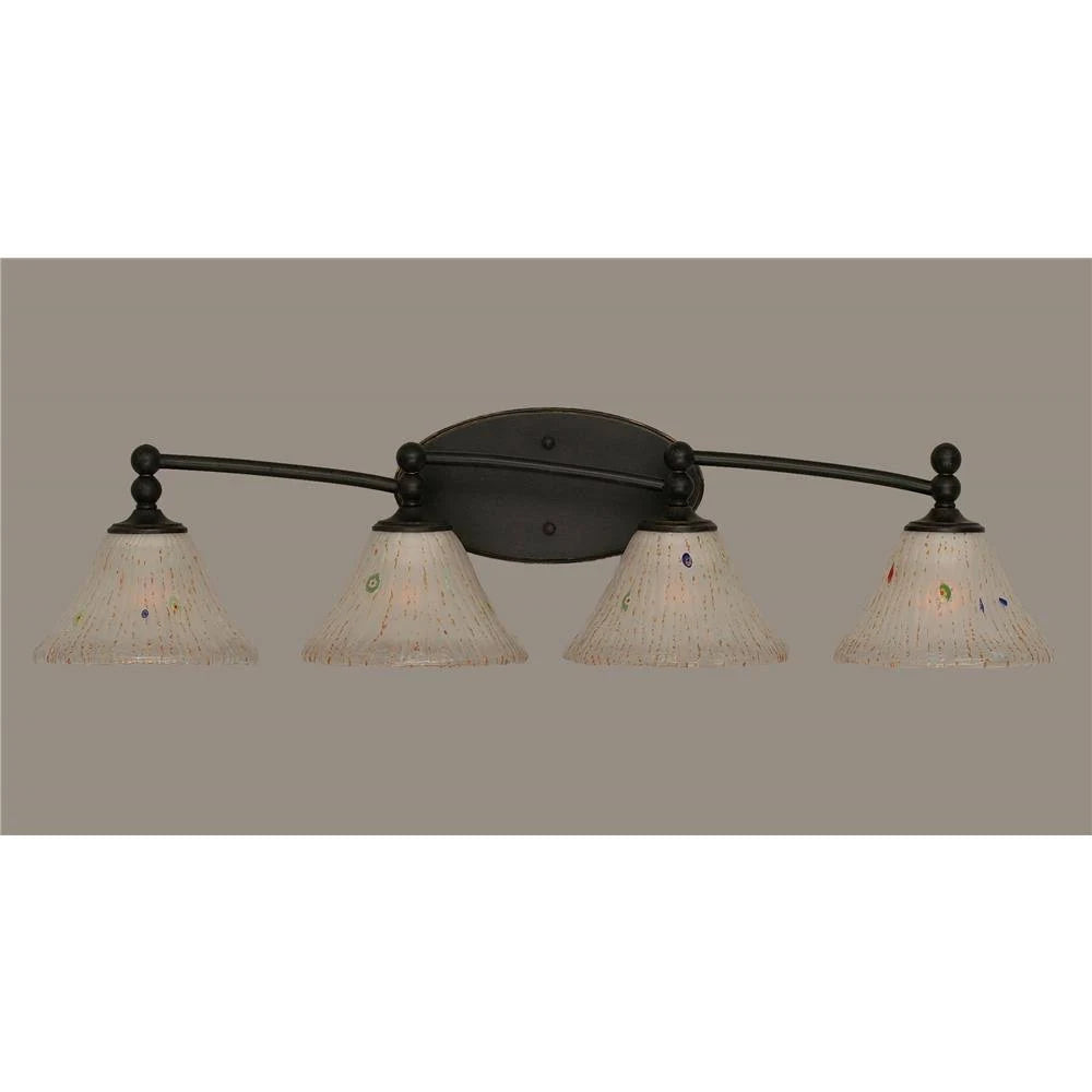 Four Light Bath Bar Dark Granite Finish with Frosted Crystal Glass M391683