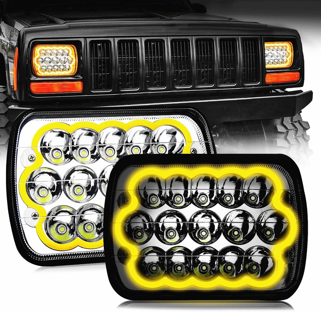 Amber 5x7 inch Sealed Beam LED Headlight Pack of 2 M1085