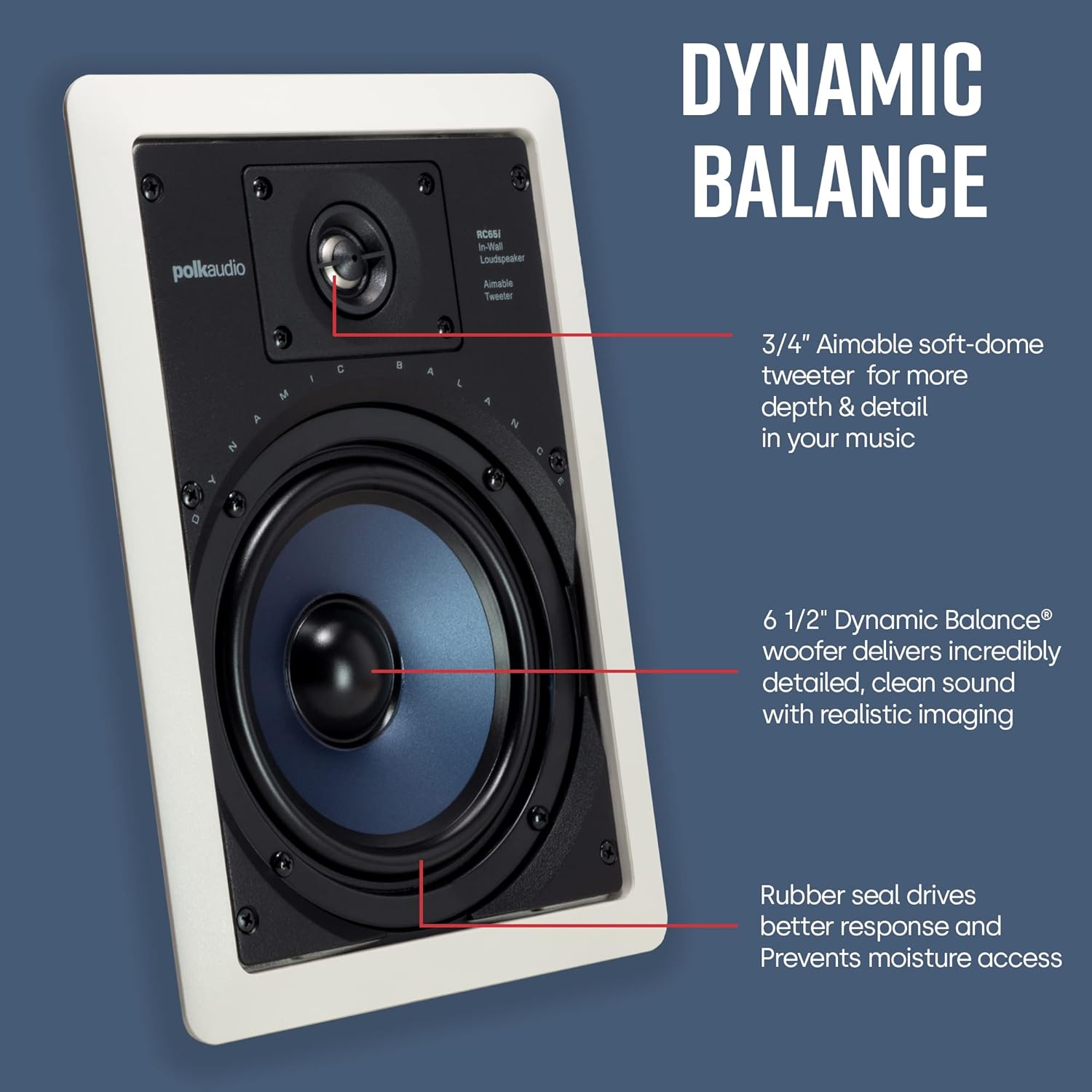 2-way 6.5-inch In-wall Speakers (Pair) with Center Channel In-wall Speaker Y7371