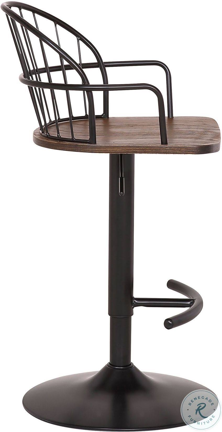 Black Powder Coated Adjustable Barstool J66876