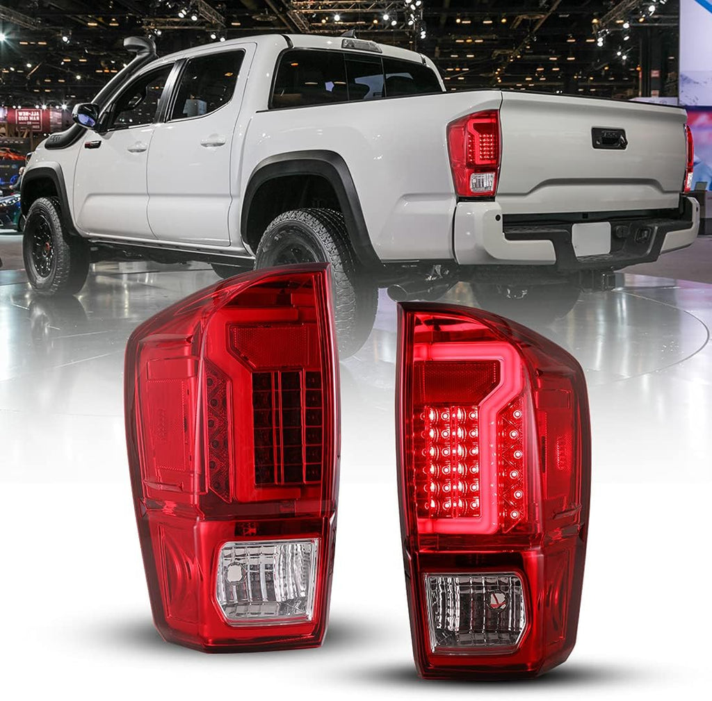 Tail Lights for 2016-2021 Toyota Tacoma, LED Rear Lights Assembly with Turn Signal, Brake Lights/DRL, Clear Lens N426