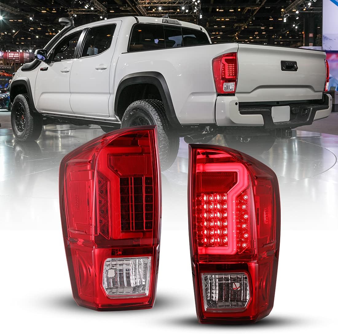 Tail Lights for 2016-2021 Toyota Tacoma, LED Rear Lights Assembly with Turn Signal, Brake Lights/DRL, Clear Lens N426