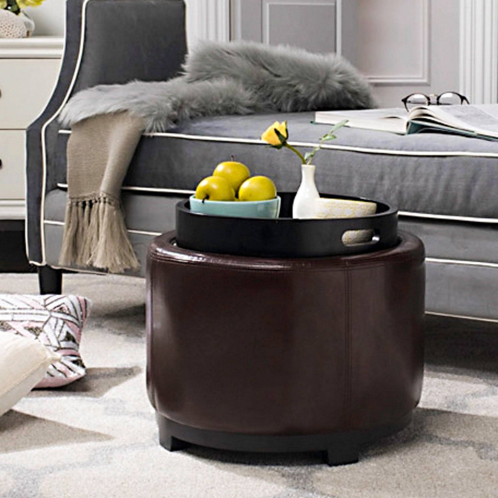 Round Storage Tray Ottoman V4511