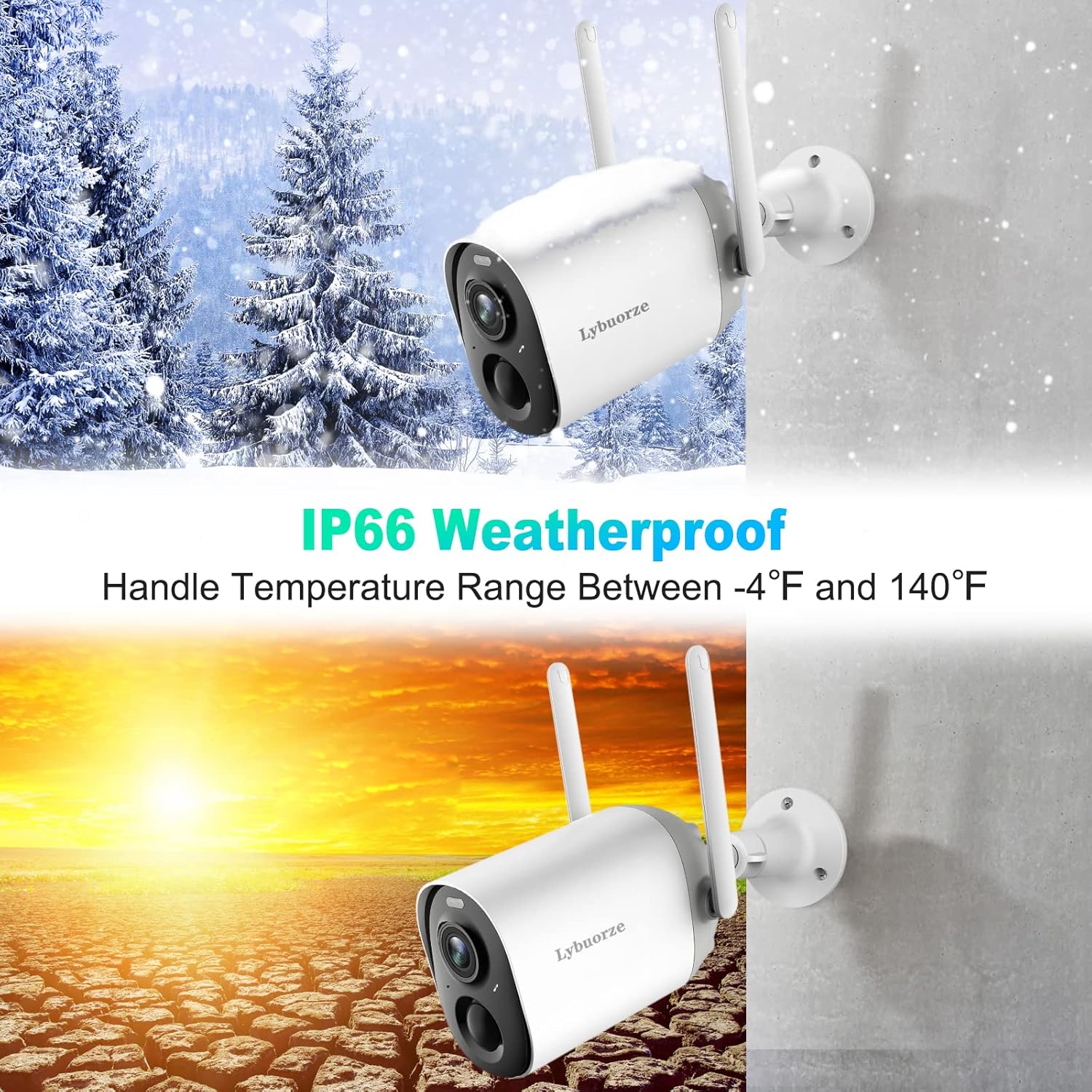 Wireless Outdoor Security Camera with Color Night Vision V3189